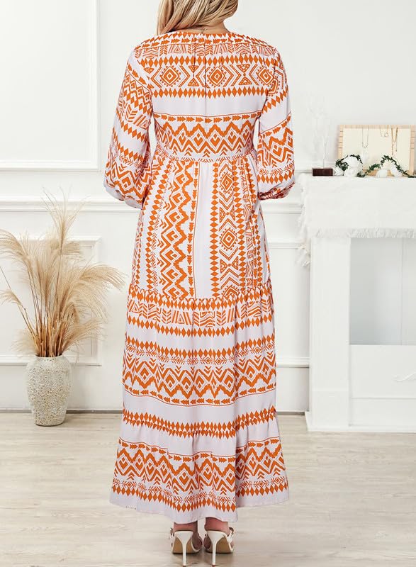 Special sale - Women's Puff Sleeve Floral Boho Maxi Dress