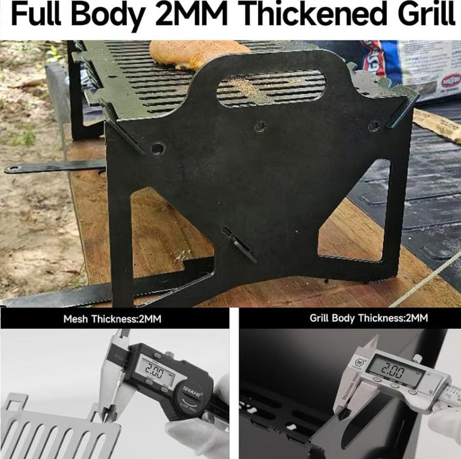 Collapsible BBQ Grill for Easy Storage Steel