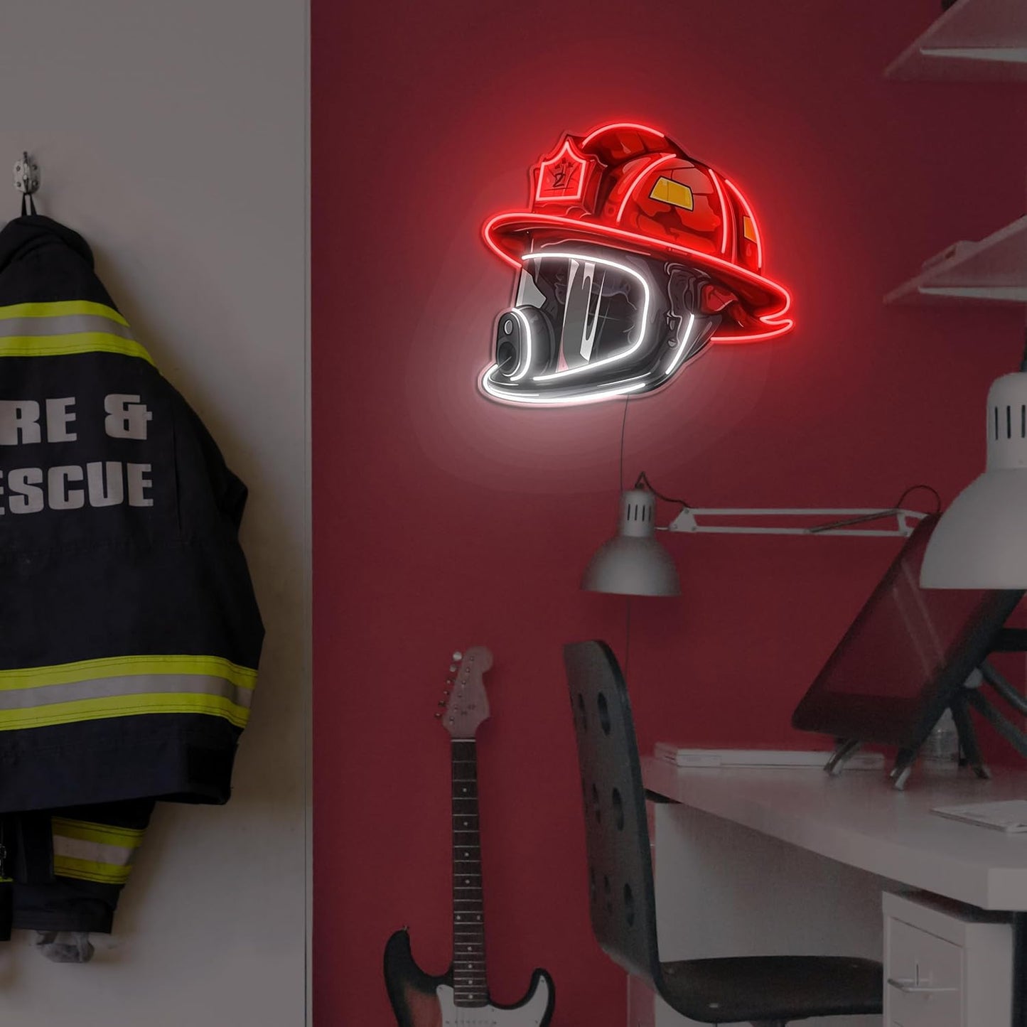 Firefighter Helmet Neon Sign Three-year free warranty