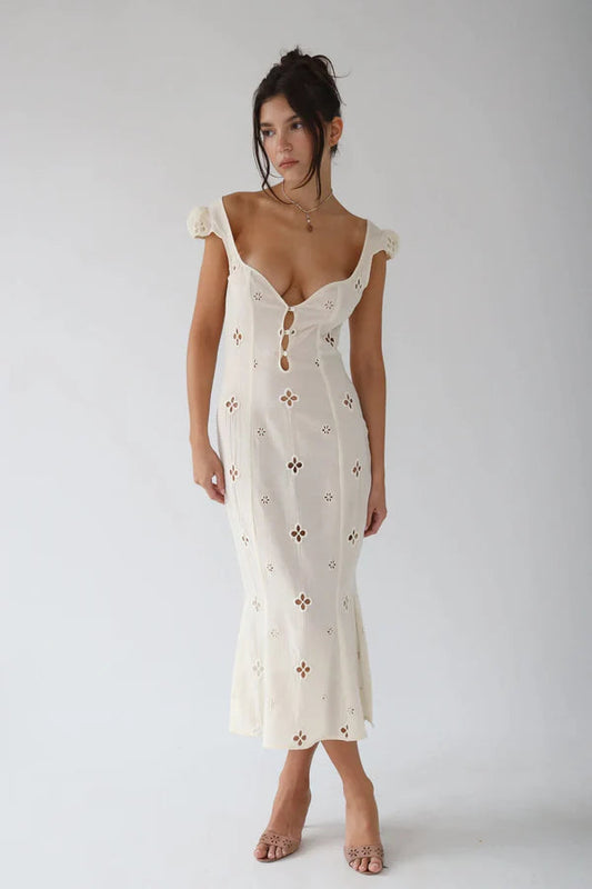 Cotton embroidered dress
