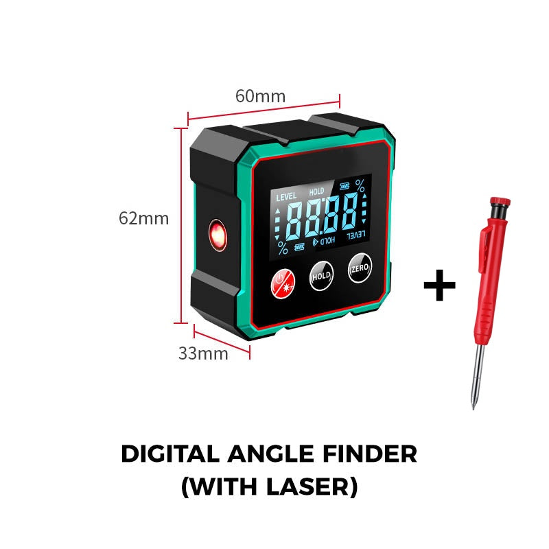 Magnetic Digital Angle Finder with Electronic Laser