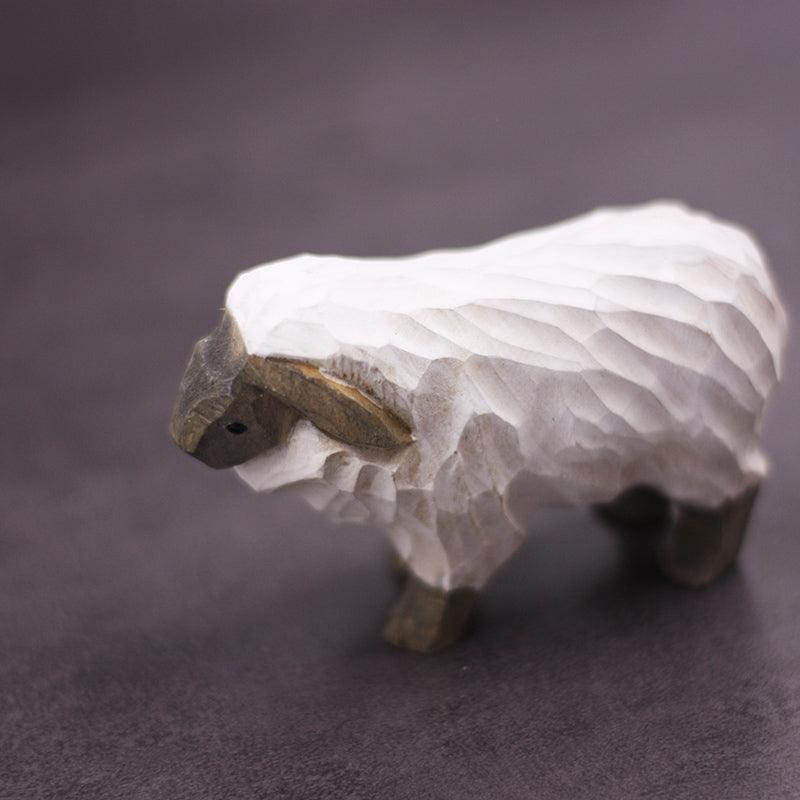 Sheep Sculpted Hand-Painted Animal Wood Figure
