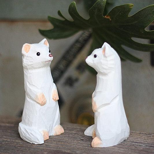 Stoat Sculpted Hand-Painted Animal Wood Figure