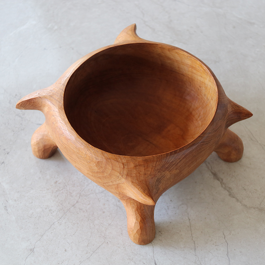 Teak Wood Bowls Hand Carved Wooden Beetle Art Decor