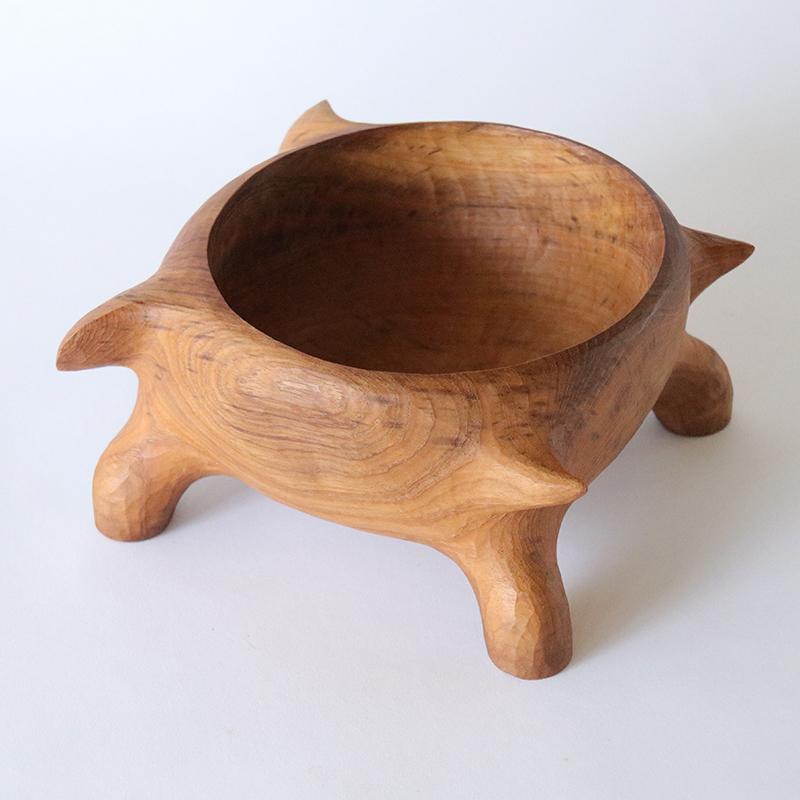 Teak Wood Bowls Hand Carved Wooden Beetle Art Decor
