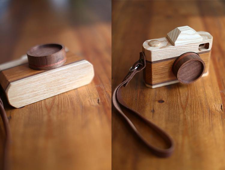 Wooden Camera Handcrafted Wood Retro Camera Décor Gifts-DC