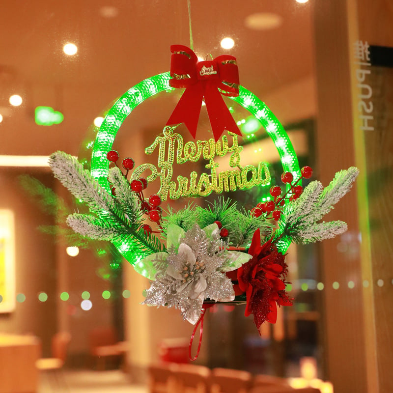 Christmas Wreath Decorations with LED Lights