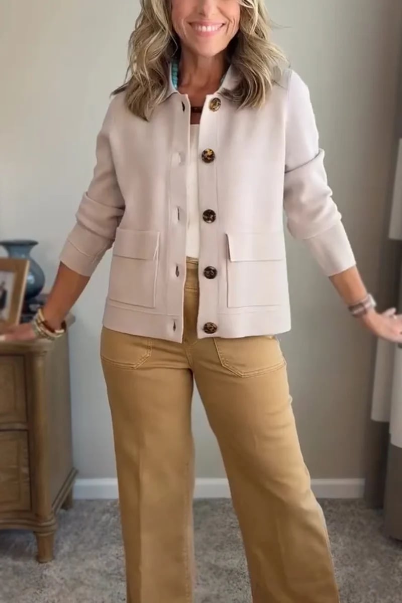 Women's Lapel Pocket Jacket