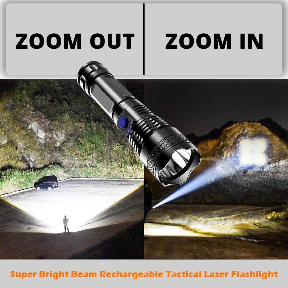 LED Rechargeable Tactical Laser Flashlight High Lumens-Buy 2 Free Shipping