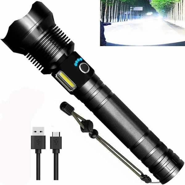 LED Rechargeable Tactical Laser Flashlight High Lumens-Buy 2 Free Shipping