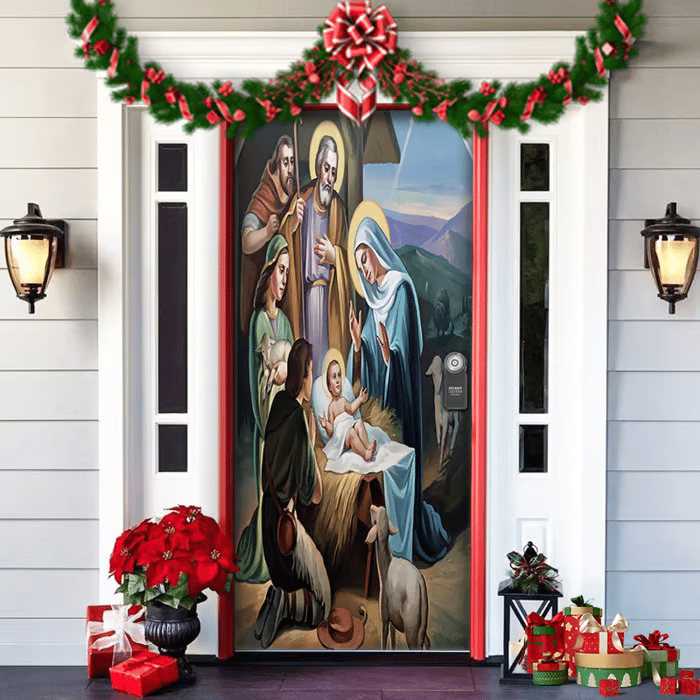 Christmas and Halloween front door decoration