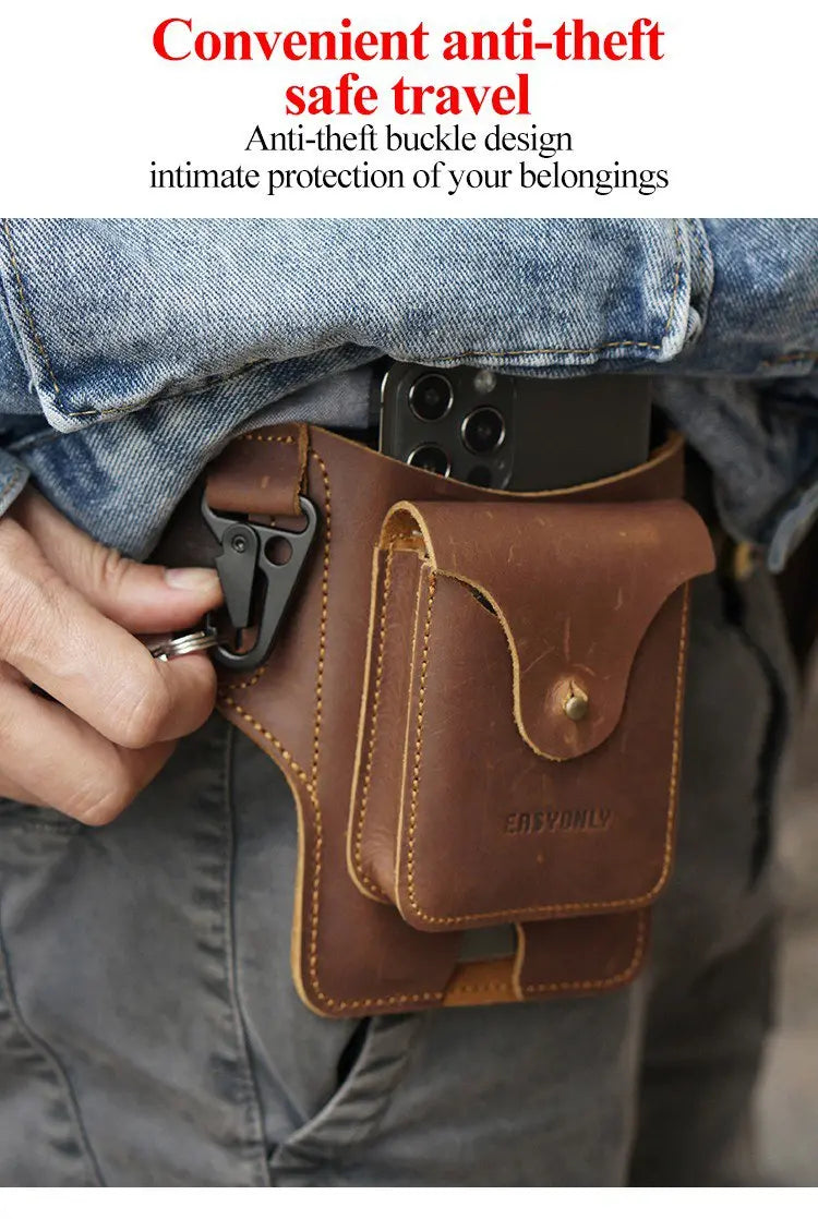 Multifunctional Leather Phone Belt Bag