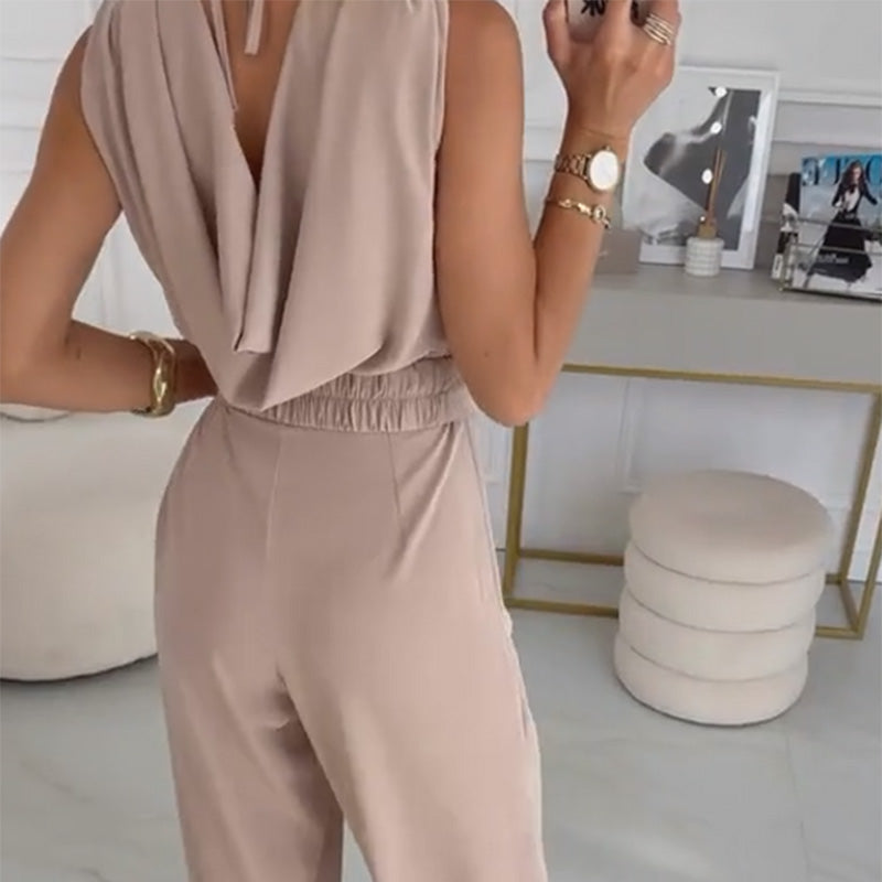 Women's Floral-Embellished Sleeveless Jumpsuit