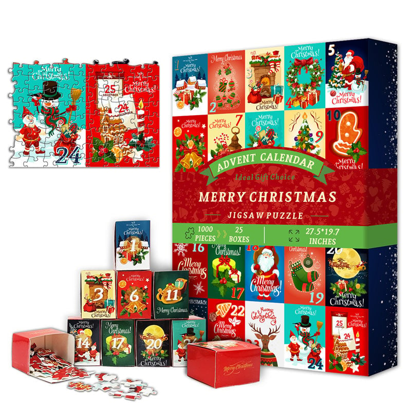 🎄Christmas Advent Calendar Jigsaw Puzzle 1000pcs🧩🎁(Buy 2 Free Shipping)