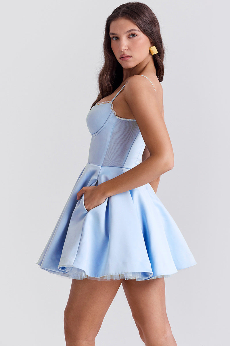 Sisakphoto™-Women's sling waist princess tutu skirt new floral dress