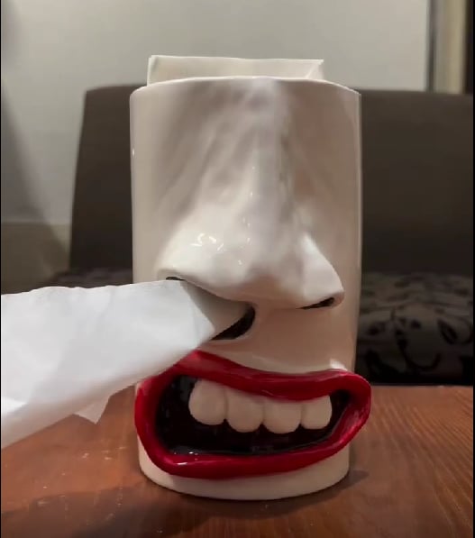 Handmade Funny Face Tissue Holder