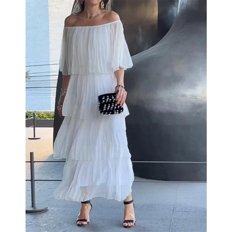 Elegant chiffon cake long dress(buy 2 free shipping)