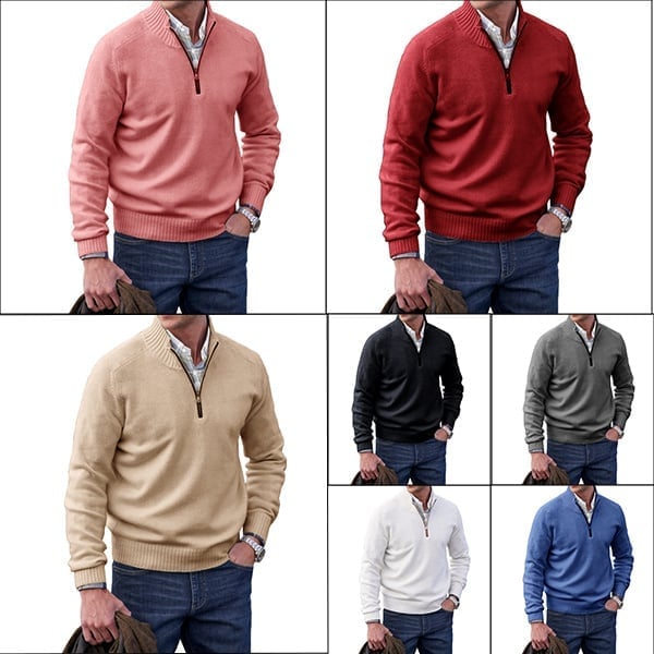 Men's Cashmere Zipper Basic Sweater (Buy 2 Free Shipping)