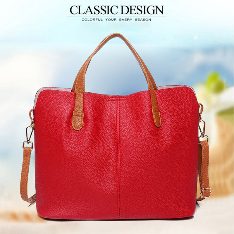 Latest Soft Leather Tote Bag-2Pcs Free Shipping