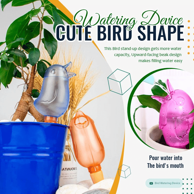 🐦 Self Spike Planter Drip Watering Bird