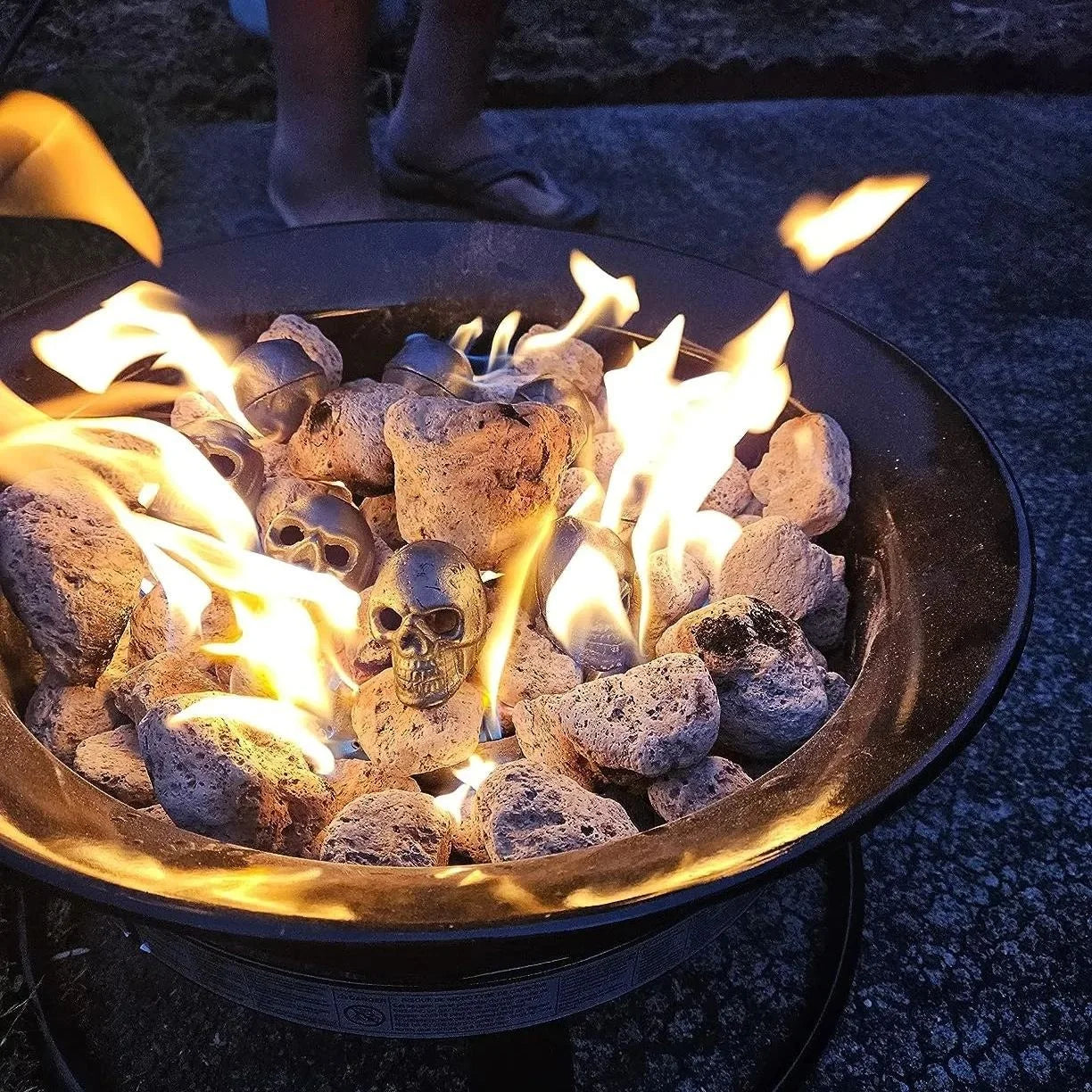 🎃Halloween Pre-Sale 49% OFF☠️Ceramic Fireproof Fire Pit Skull💀