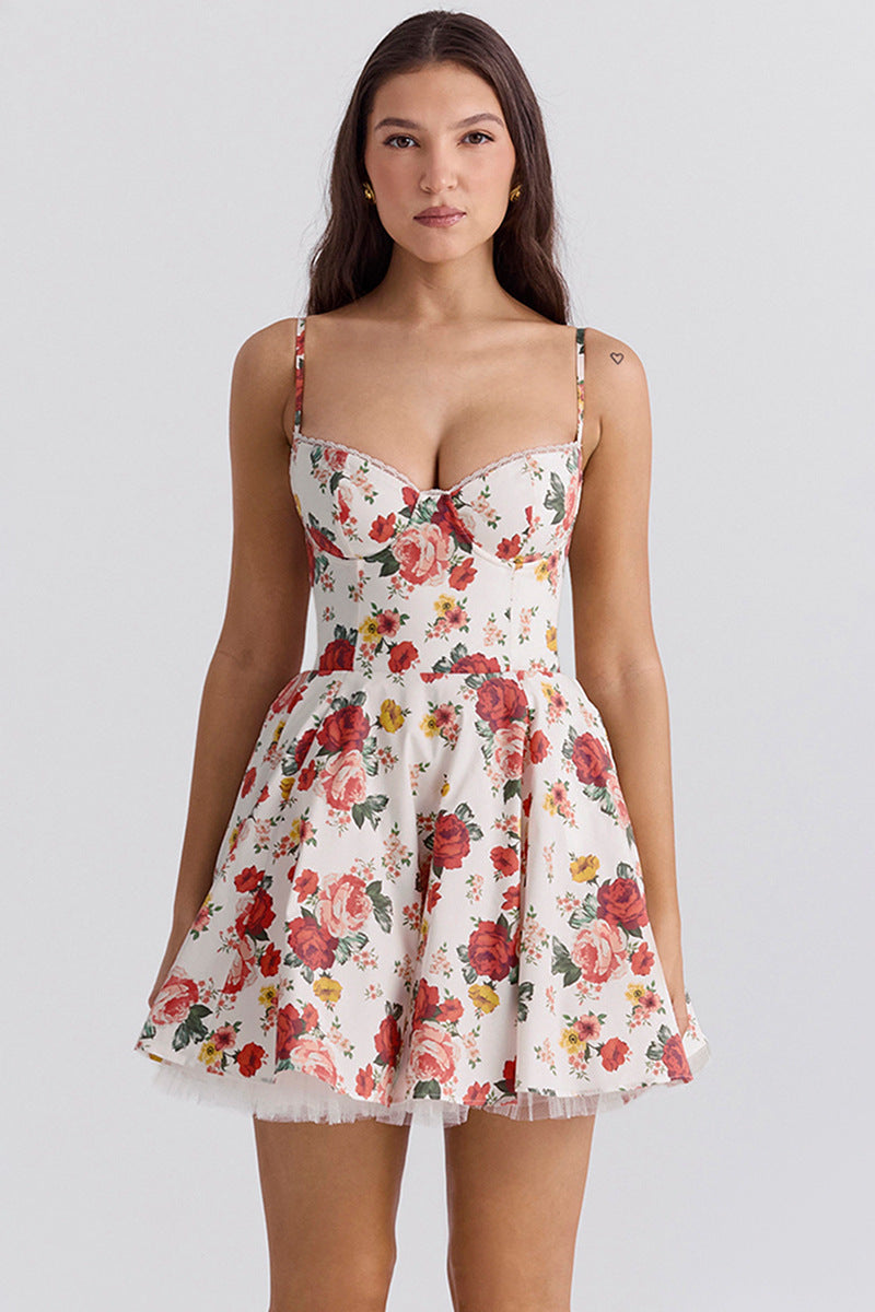 Sisakphoto™-Women's sling waist princess tutu skirt new floral dress