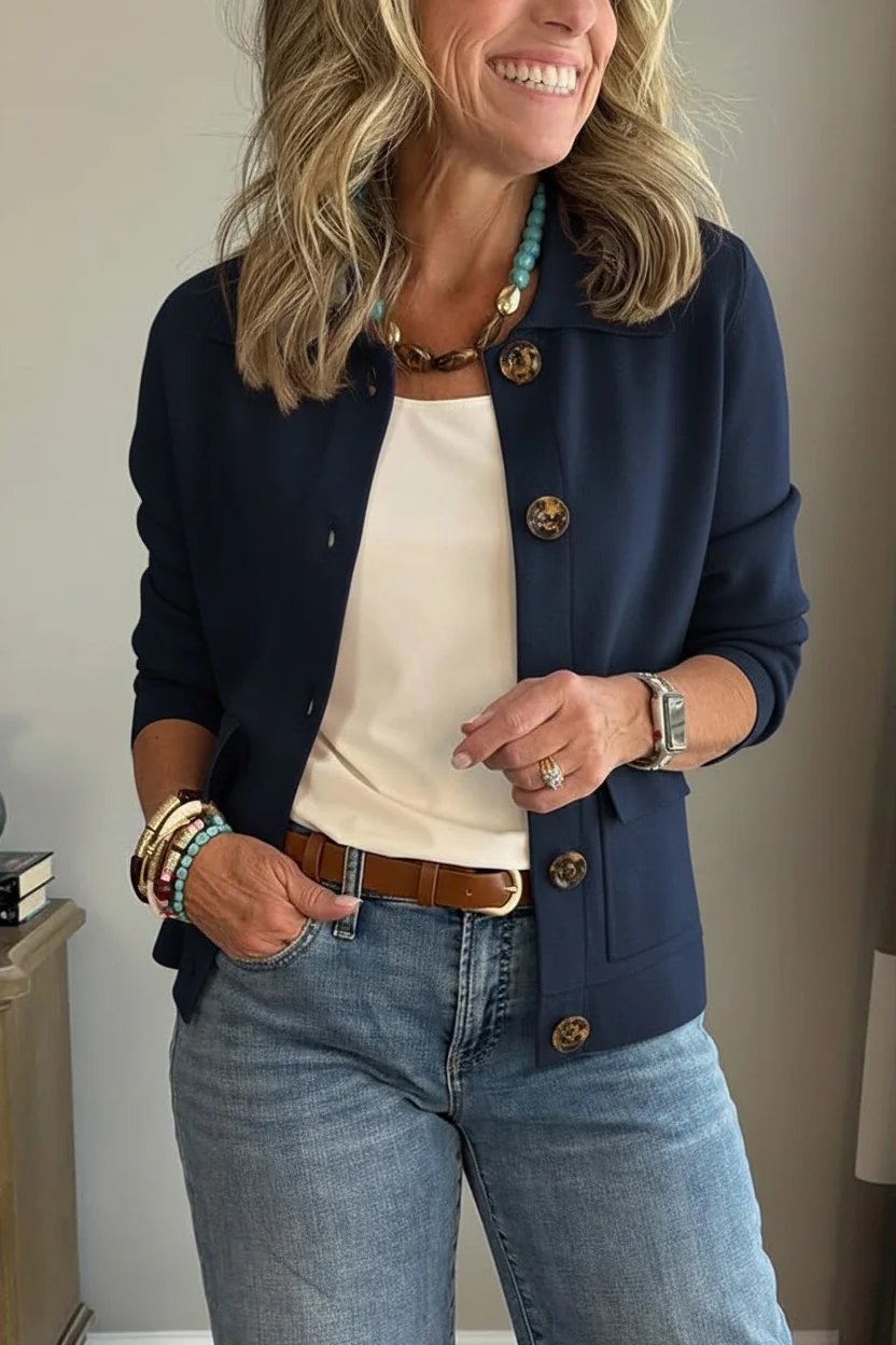 Women's Lapel Pocket Jacket