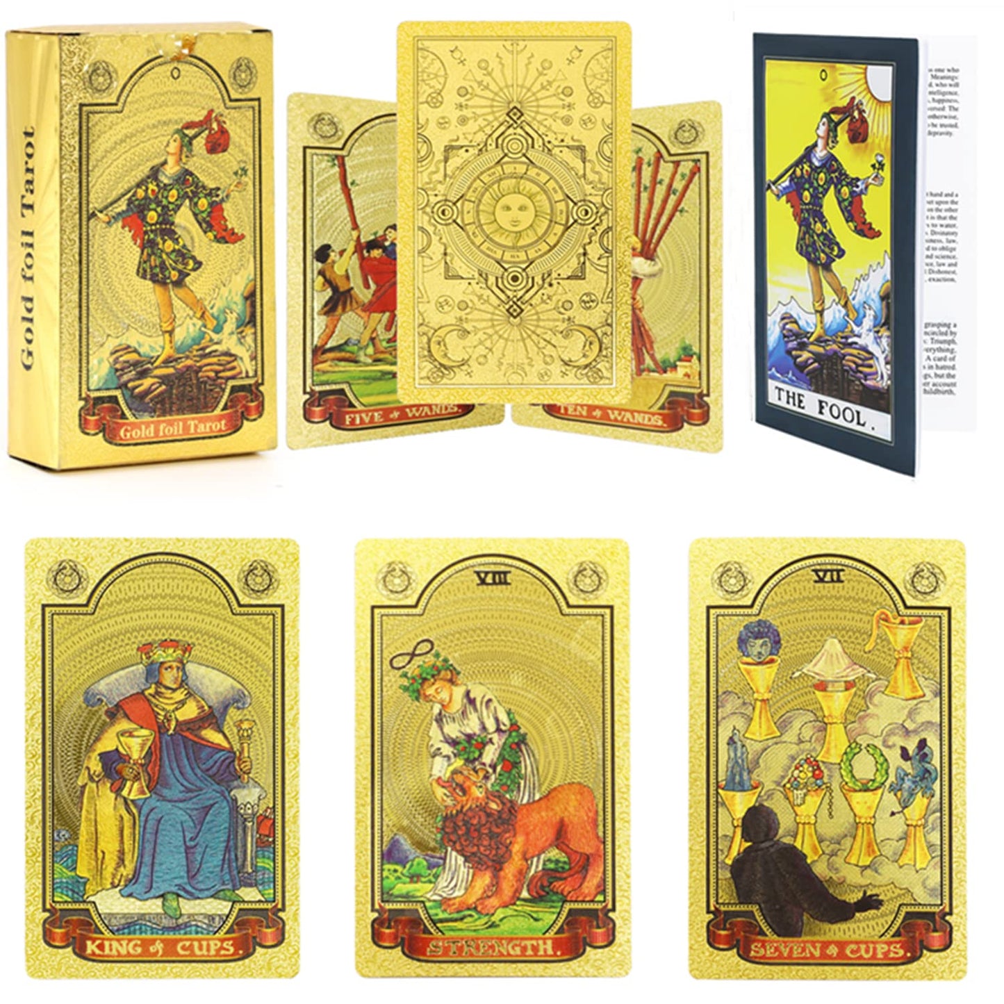 🔥Explore the Mystical World of Tarot Gold Foil Tarot (Buy 2 Free Shipping)