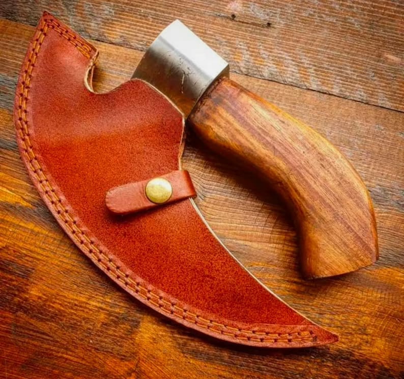 🎁🪓Gift to Him - Handmade Pizza Cutting Axe-Free leather case