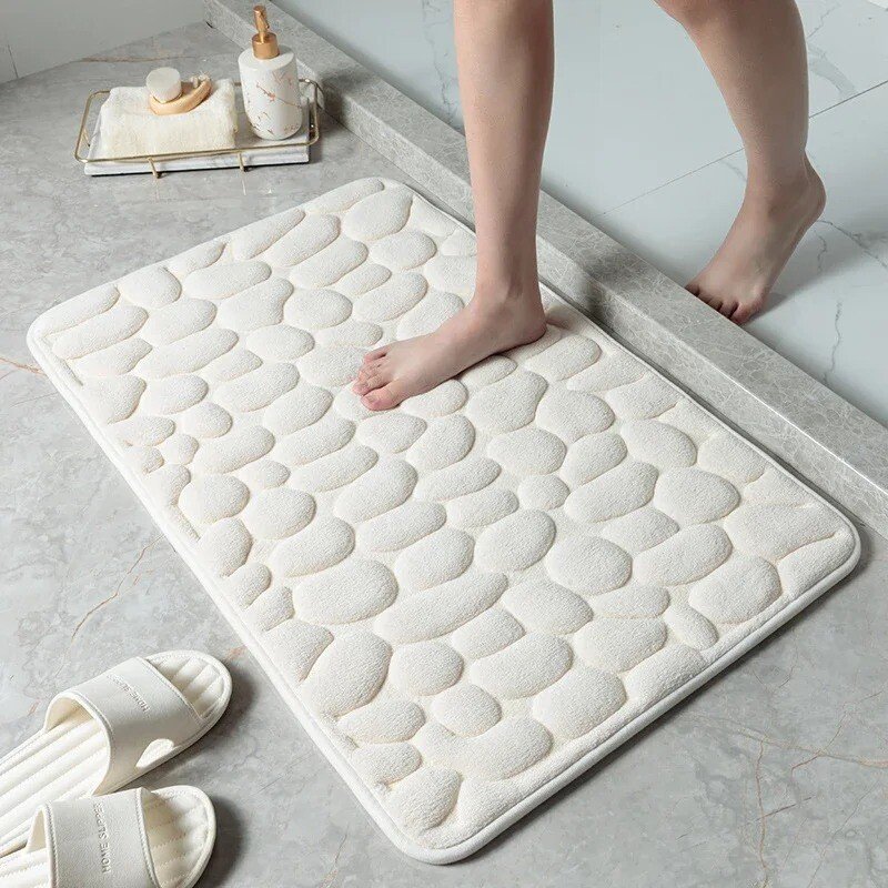 2024 New Arrival Cobblestone Embossed Bathroom Bath Mat