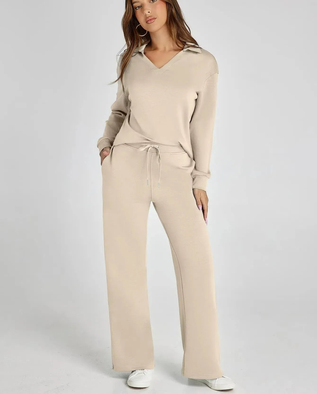 Women's 2 Piece Sets Outfits Casual Long Sleeve Sweatsuits Sets (🔥Same as in the video)