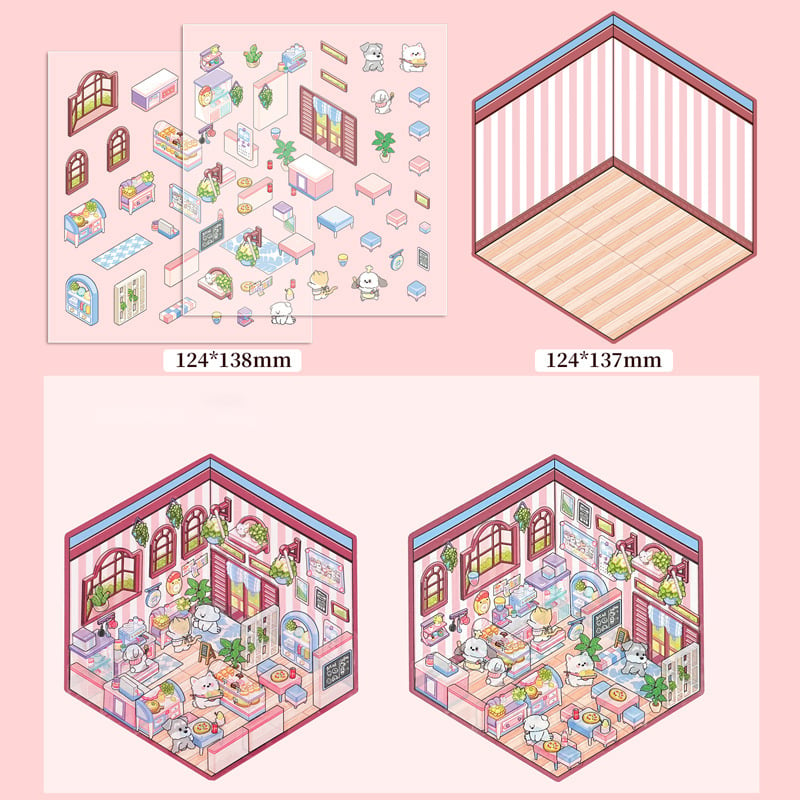 ✨DIY 3D House Stickers 🎁Give away free A pair of tweezers