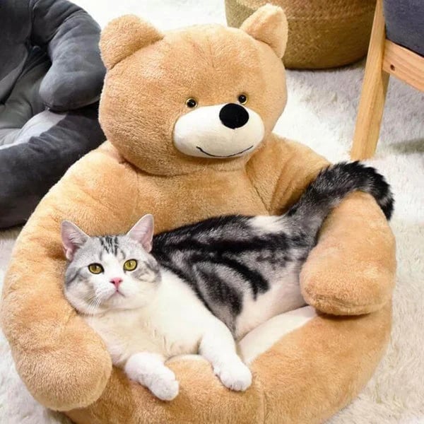 Teddy Bear Cuddler Cat Bed Dog Bed