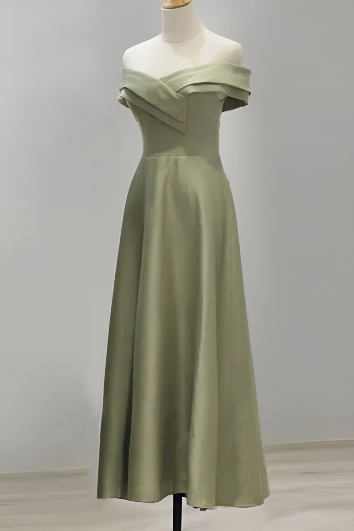 Satin bridesmaid dress new green dress