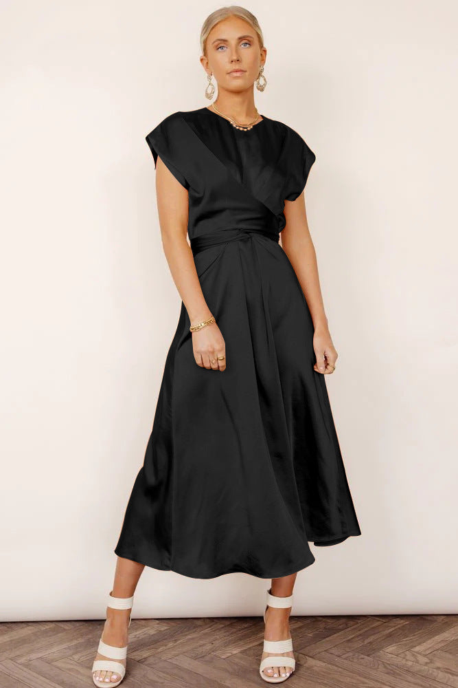 Sisakphoto™-Lace-up satin sleeveless dress
