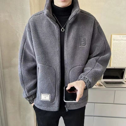 Men's Large Synthetic Fur Jacket (Fashionable and Warm)