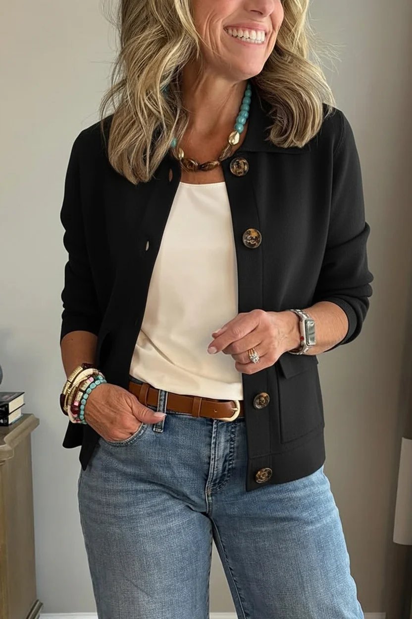 Women's Lapel Pocket Jacket