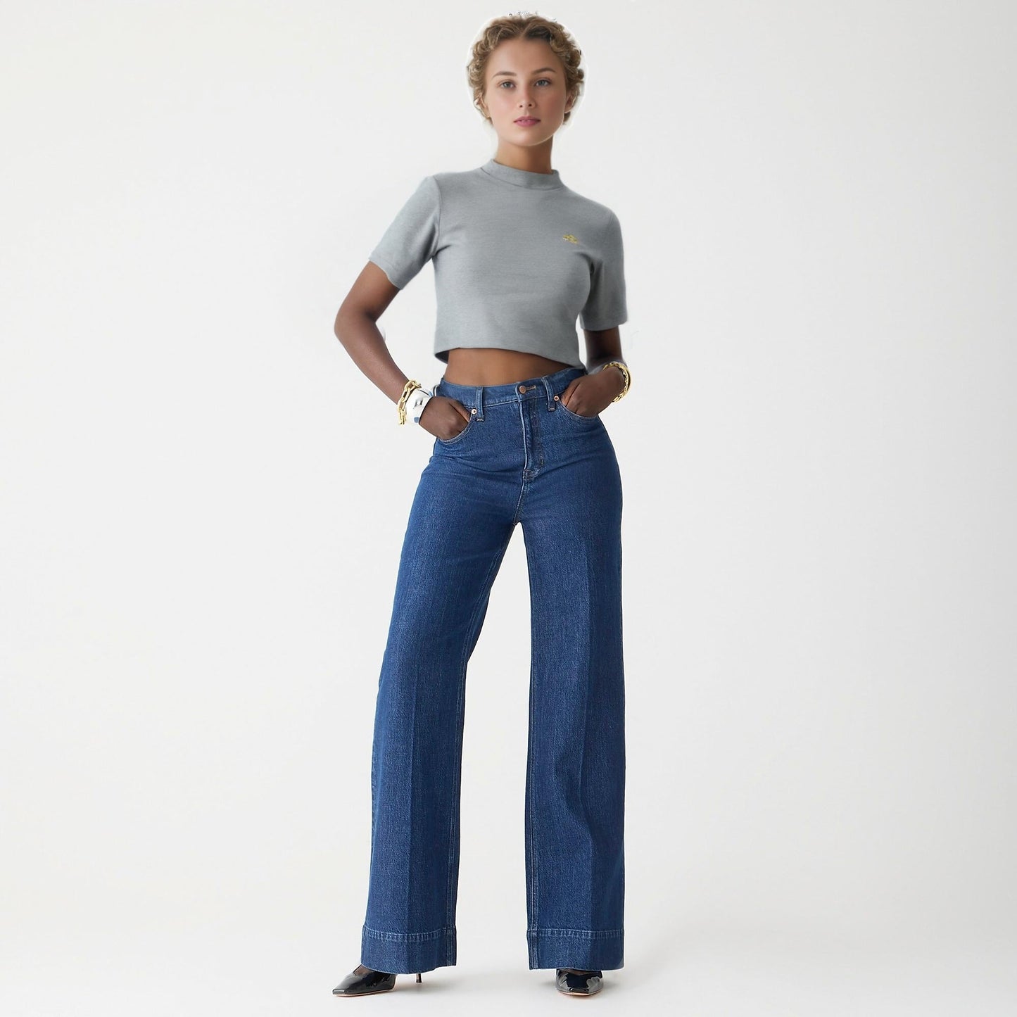 🎁This Week's Special Price $39.99💥Tall Wide Leg Denim Trouser