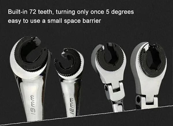 🔥Last Day 50% OFF🔥Open Tubing Ratchet Wrench (Fixed Head-Flexible Head 2 IN 1)