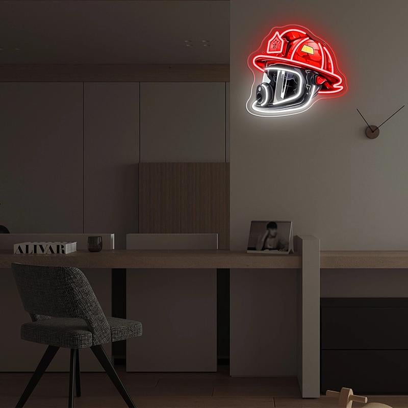 Firefighter Helmet Neon Sign Three-year free warranty