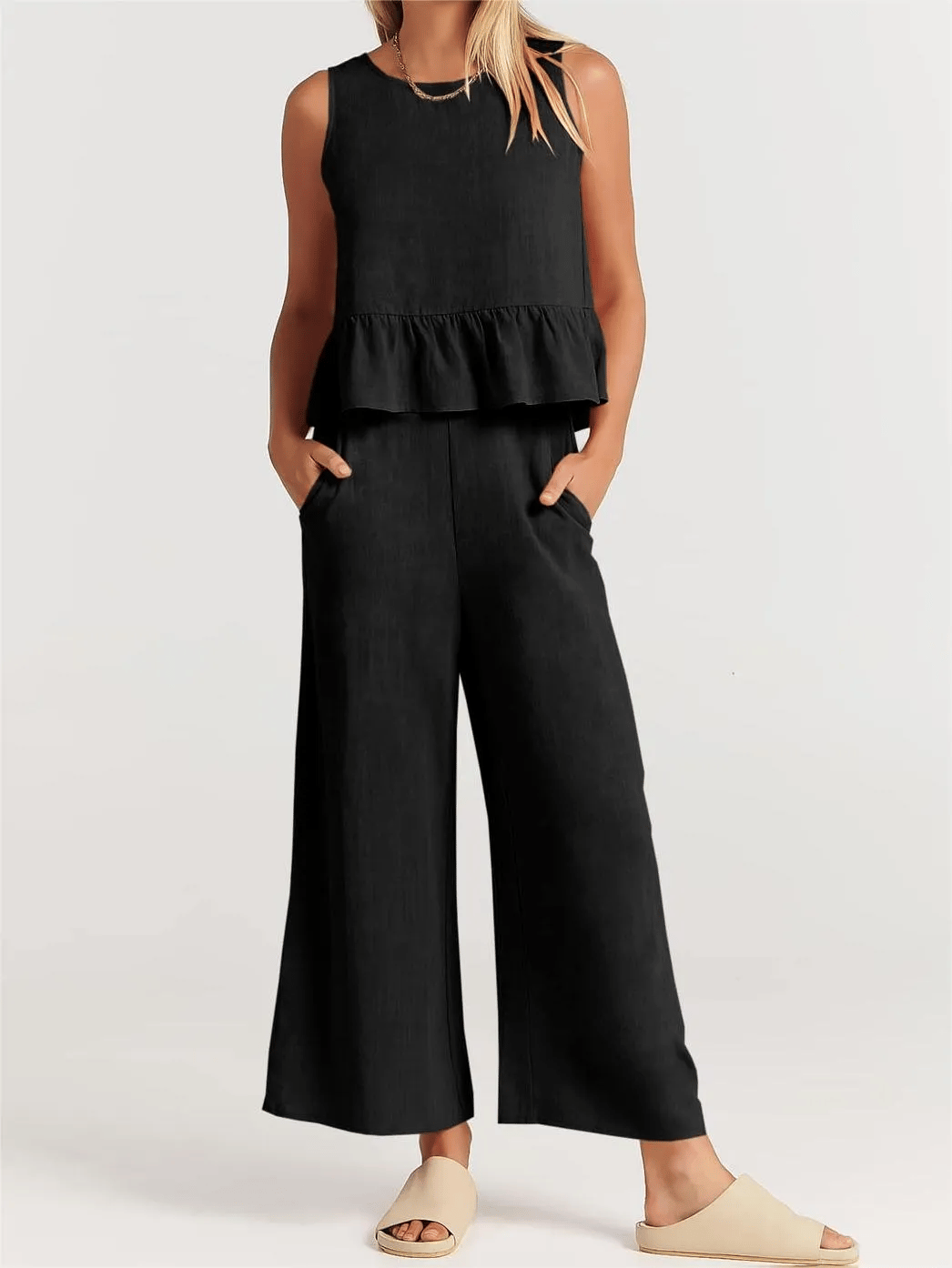 WOMEN'S SUMMER 2 PIECES OUTFITS - LOUNGE SET WITH POCKETS