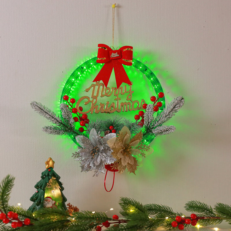 Christmas Wreath Decorations with LED Lights