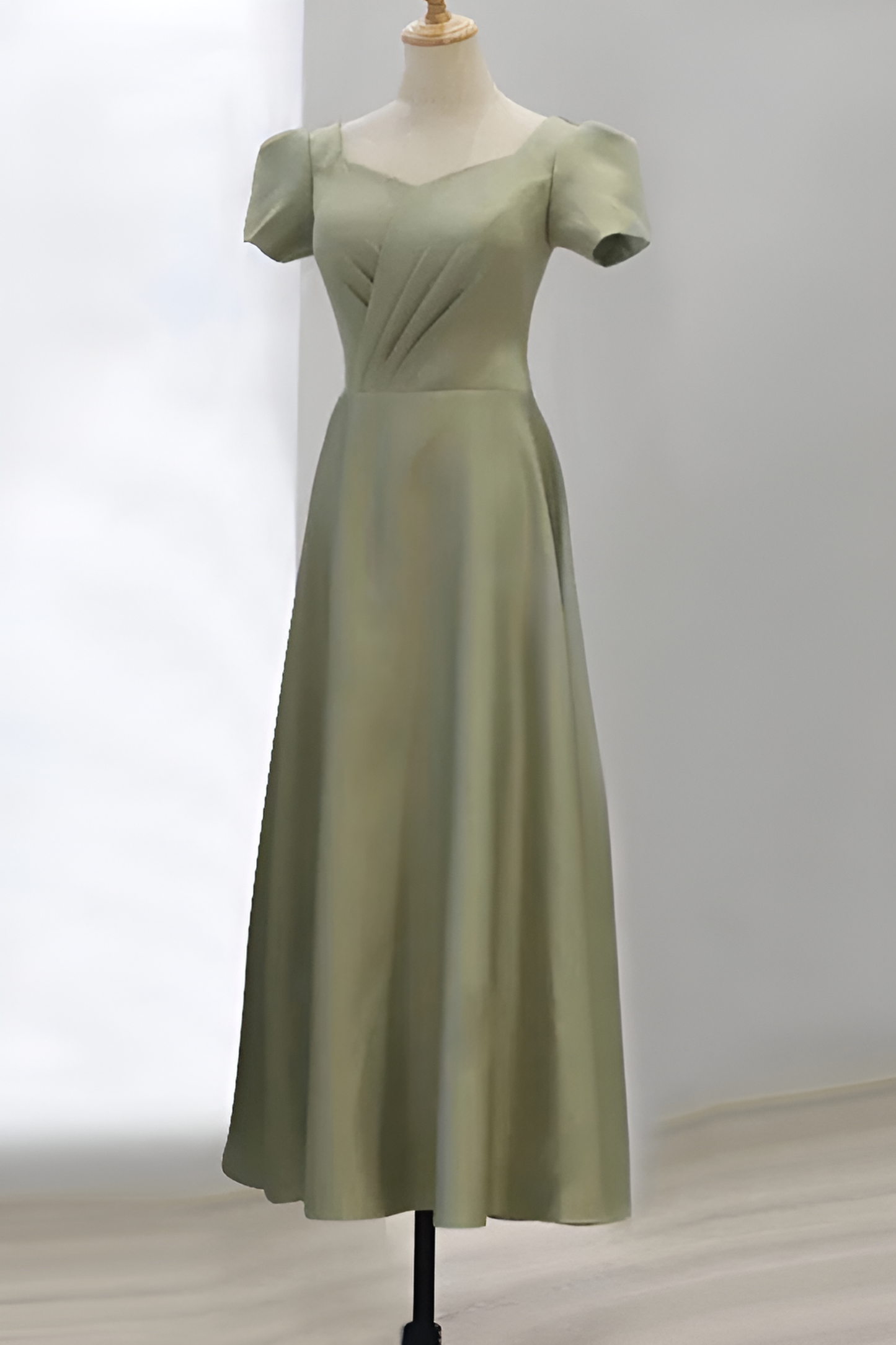 Satin bridesmaid dress new green dress