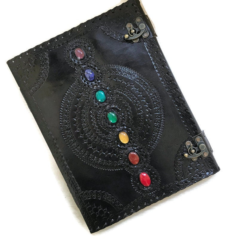 Magic notebook with 7 chakra gems