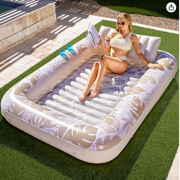 Inflatable Tanning Pool Lounger Float for Adults