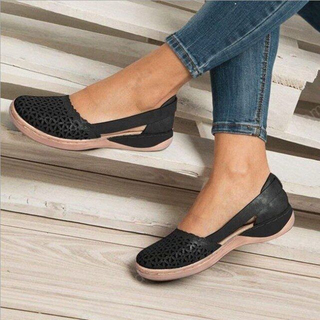 Women🧡Wedges Orthopedic Hollow Out PU Summer Vintage Sandals