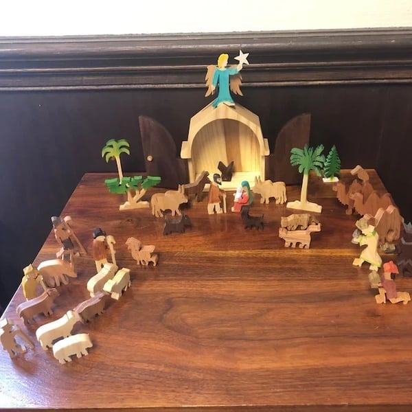 The Christmas Story Unique Nativity Set Wooden Nativity Scene