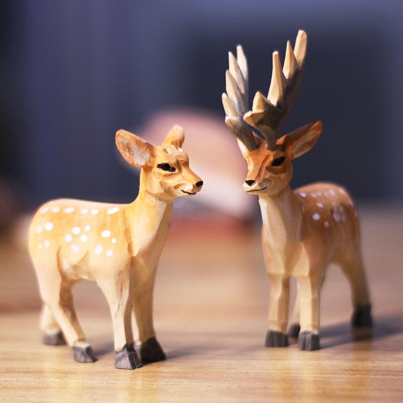 Sika Deer Sculpted Hand-Painted Animal Figure