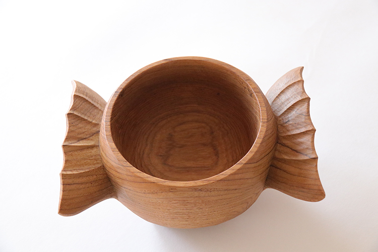 Double Wing Bowls Teak Wood Wooden Hand Carved  Art Decor
