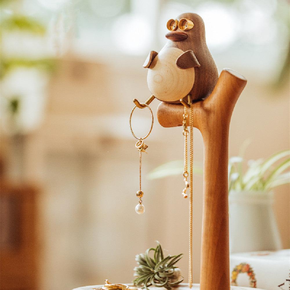 Duck Key Holder Storage Desktop Ornament Wooden Creative Gifts